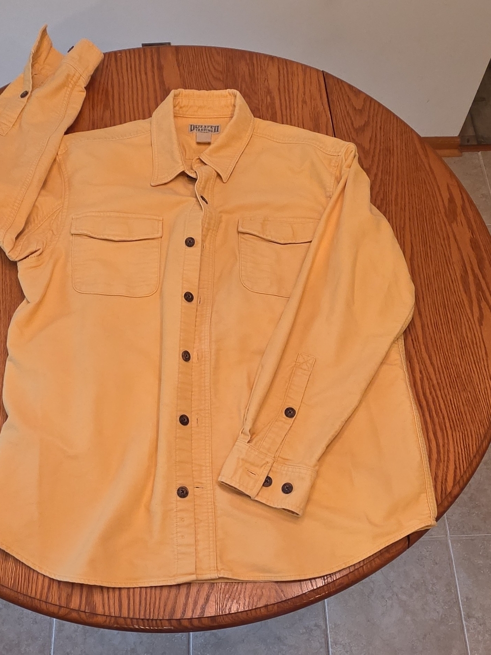 Duluth Trading Co Yellow Button-Down Work Shirt Jacket